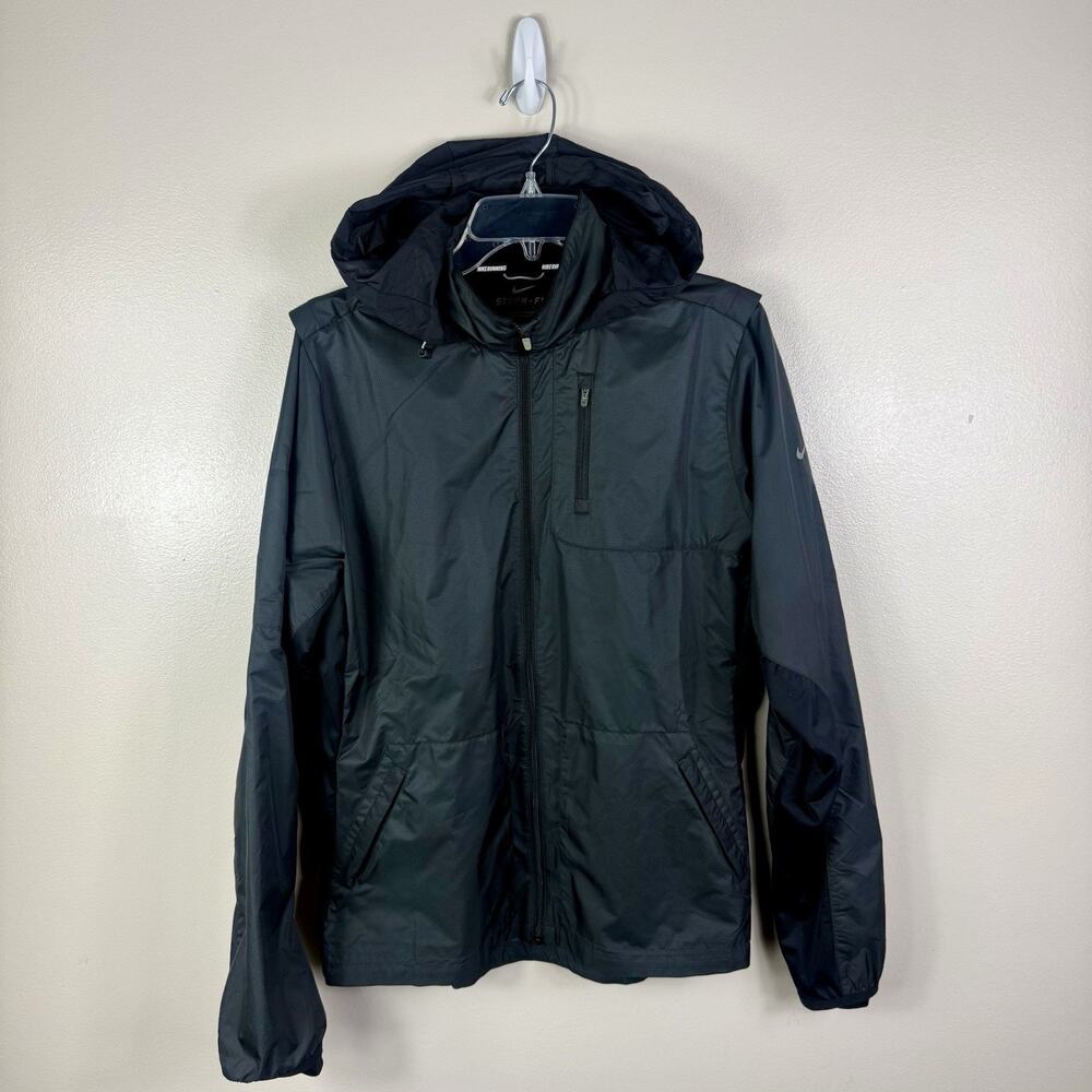Nike Storm Fit Size XL Full Zip Windbreaker Hooded Jacket Hoodie Running
